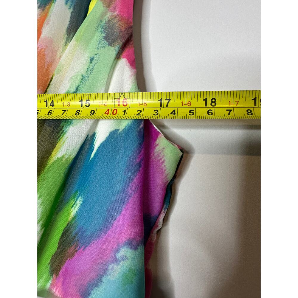 Maison Tara Colorful Size 14 Flowy Unique Vacation Euro Summer Dress Maxi Dress - Picture 5 of 9